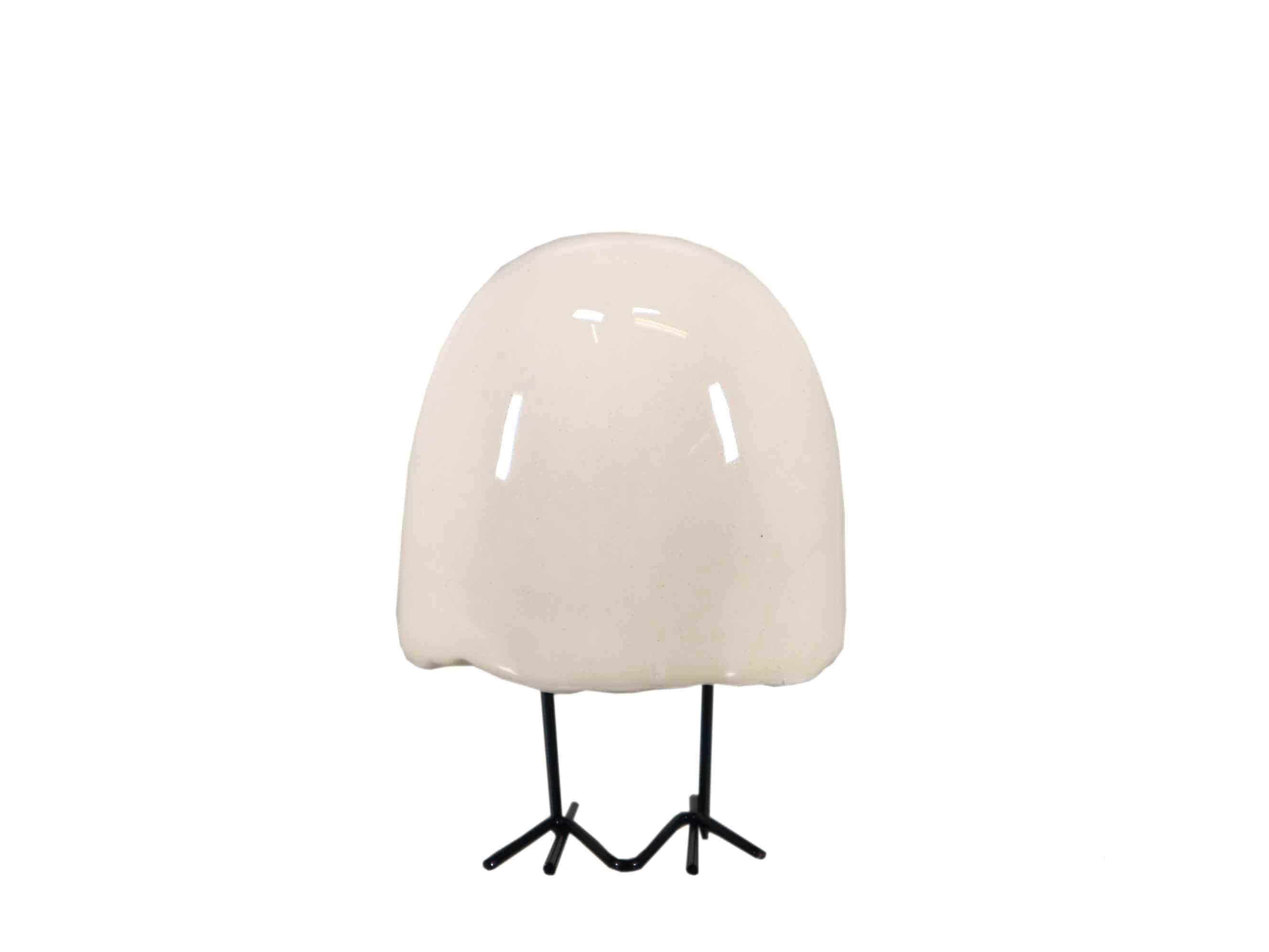 Vogelei m. Füßen Keramik creme D5,5xH8,5cm