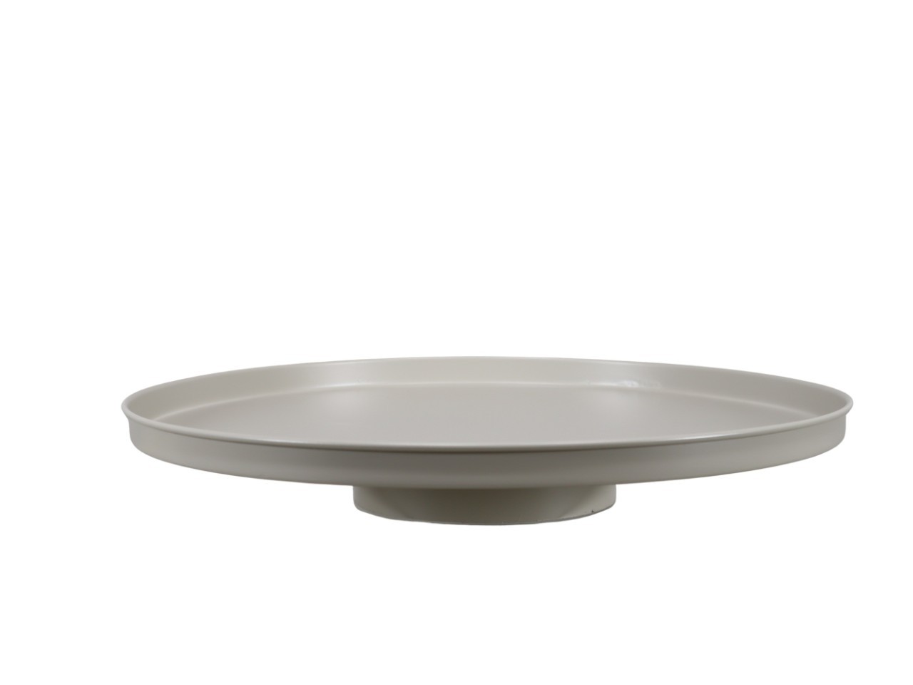 Tablett auf Fuß Metall creme D40xH6cm
