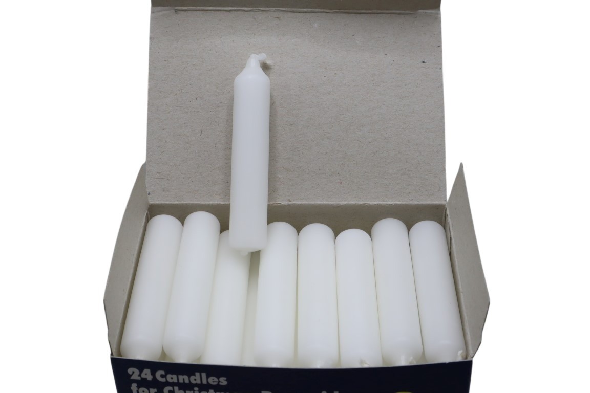 Pyramidenkerzen weiß H70xD14mm