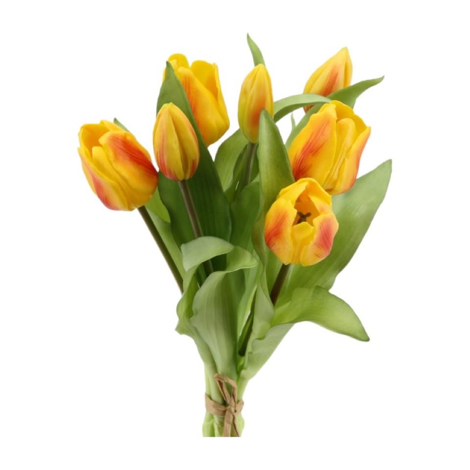 Tulpenbund  soft touch  30cm gelb-orange x7