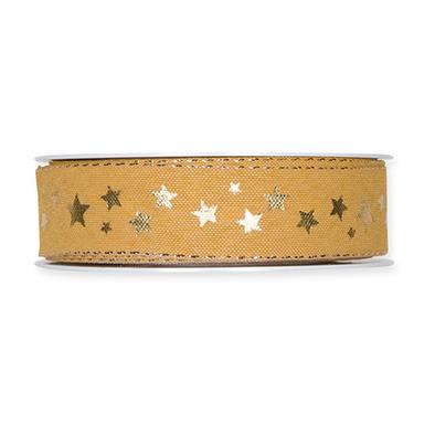 Druckband Sternchen 25 mm 18 Meter honey/gold 413