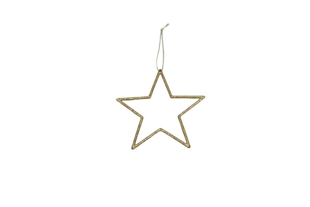 Stern m. Glitzer gefüllt gold D12cm