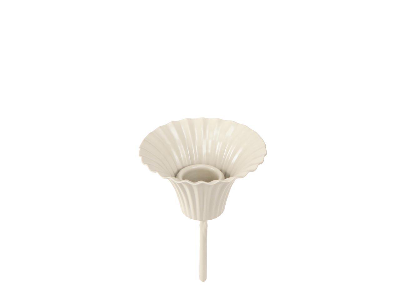 Stabkerzenhalter Metall creme D7,5xH11cm