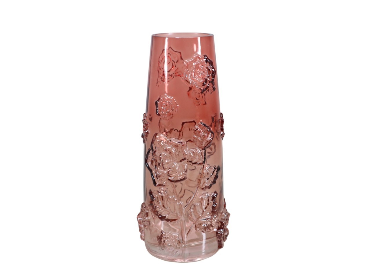 Vase Motiv Rose Glas rose D11,5cm H27cm