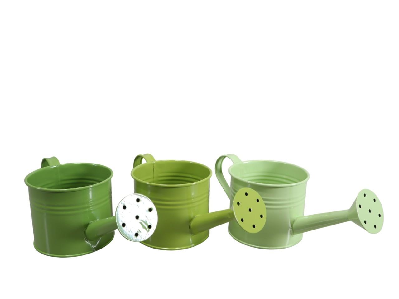 Pflanzgießkanne Metall grünmix D11xL26cm