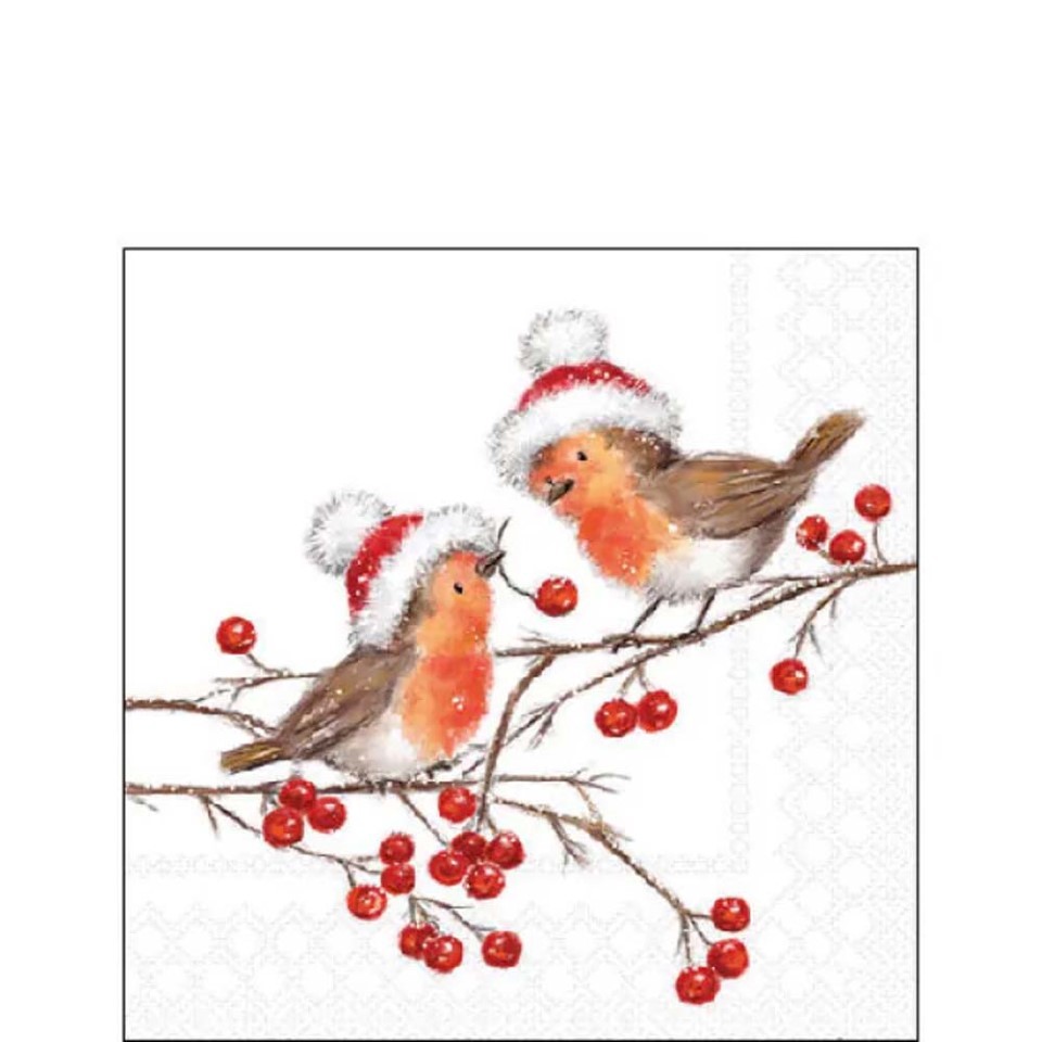 Serviette 25x25 cm Robins White