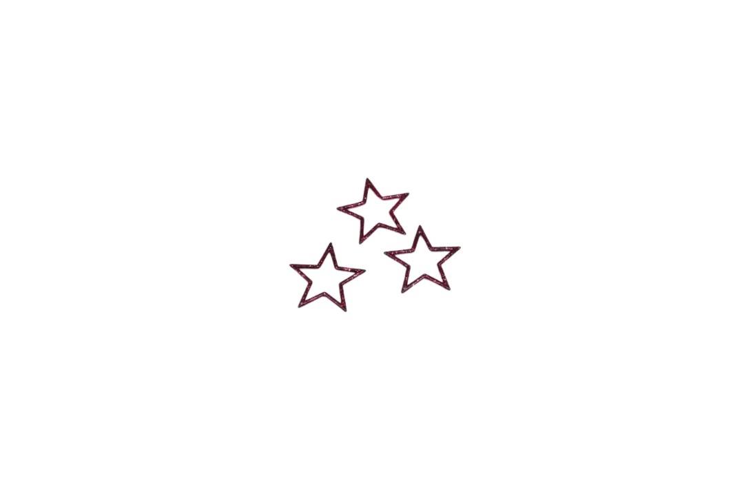 Stern m. Glitzer gefüllt bordeaux D4,4cm