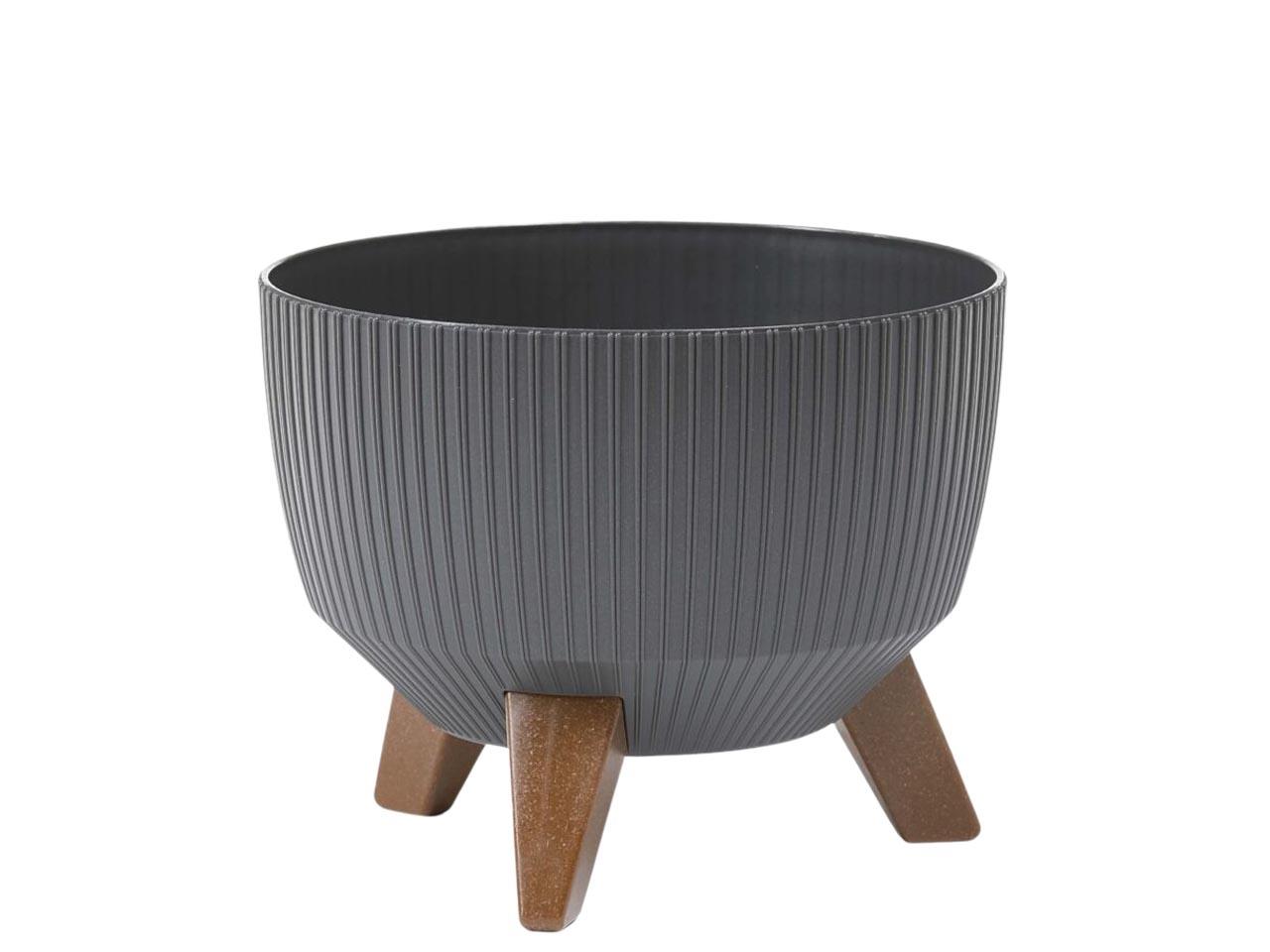 Plastikschale D40cm H25cm "Roma" auf  Füß.  GRAFIT  954-50