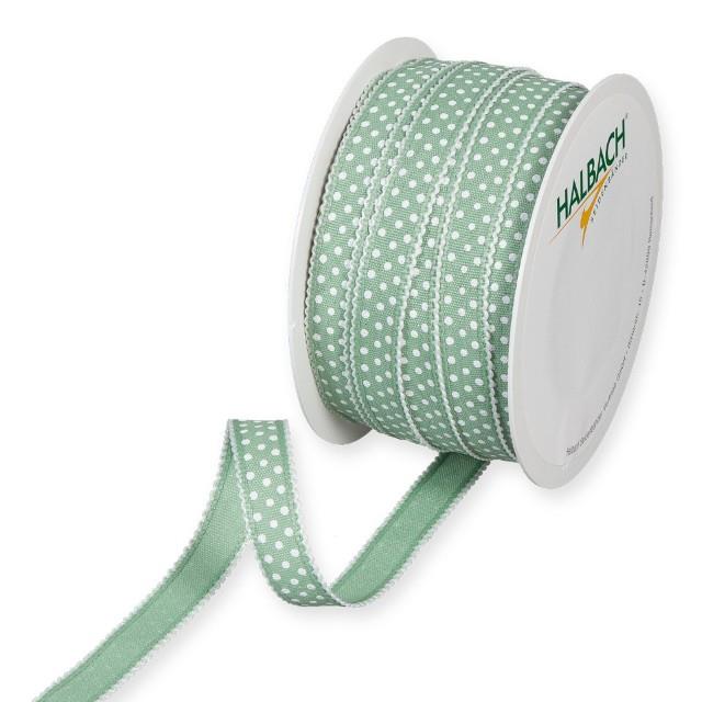 Druckband Punkte 15 mm 25 Meter mint/white 128