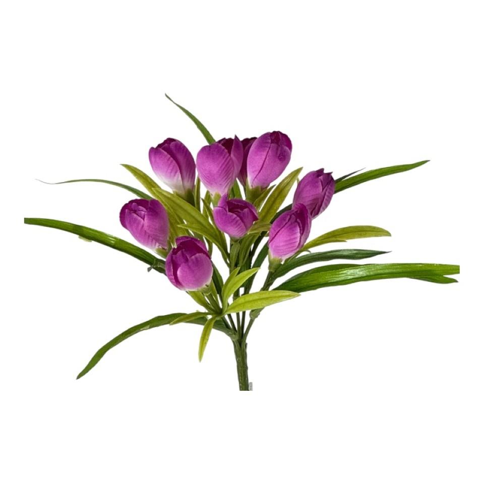 Krokus x 9Blüten purple H21cm