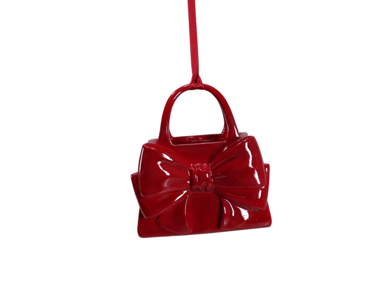 Hänger Handtasche Polyresin burgund 9,5x6,2x10,1cm