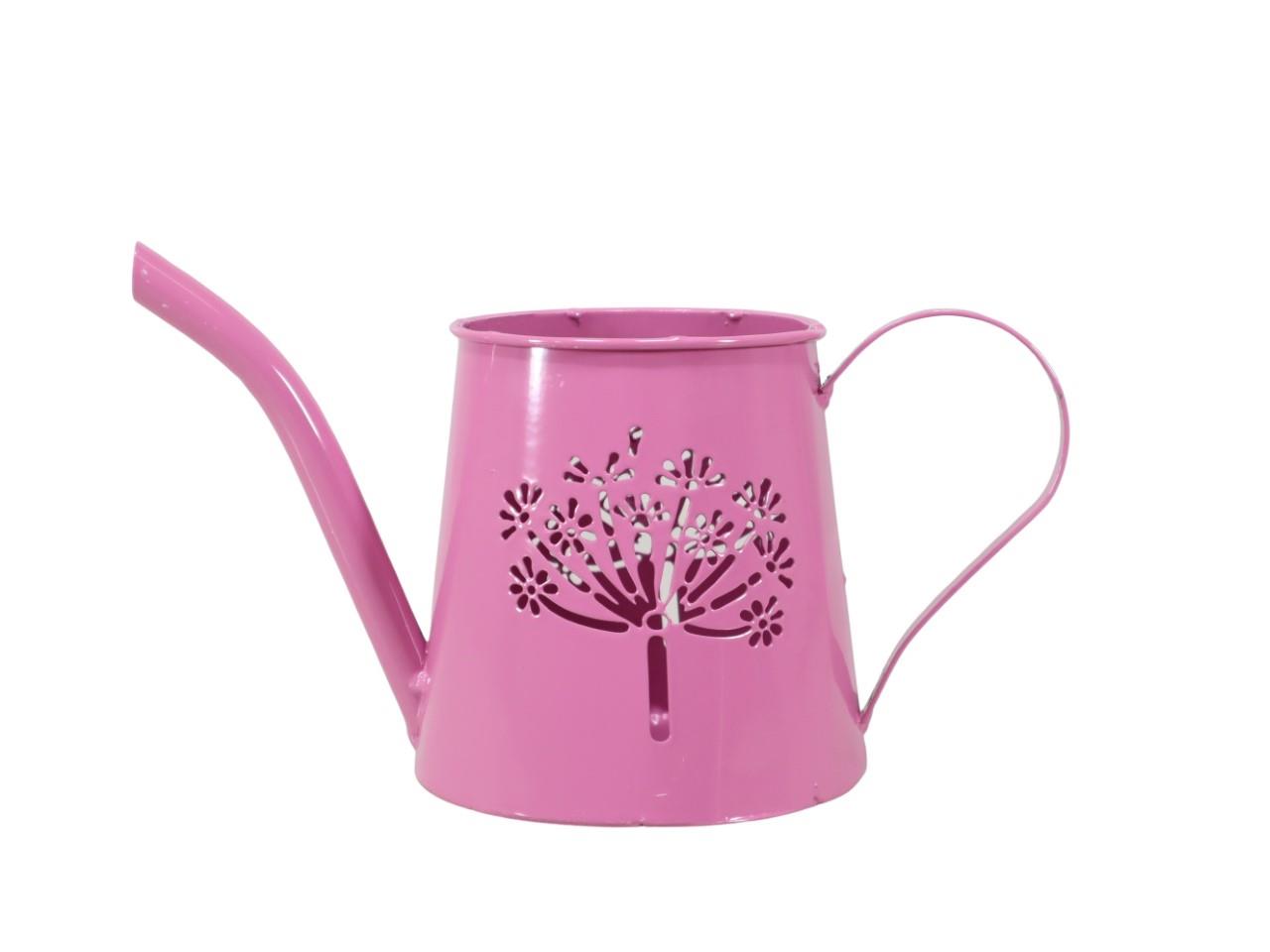 Gießkanne Deko m. Pusteblume rosa D12xL24cm