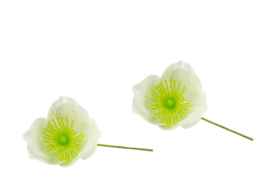 Christrose Kunststoff a. Draht weiss D7cm