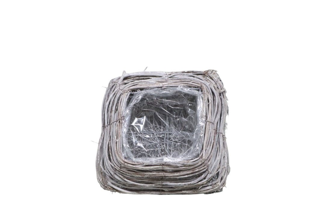 Pflanzkissen Rattan gekalkt D20x20cm