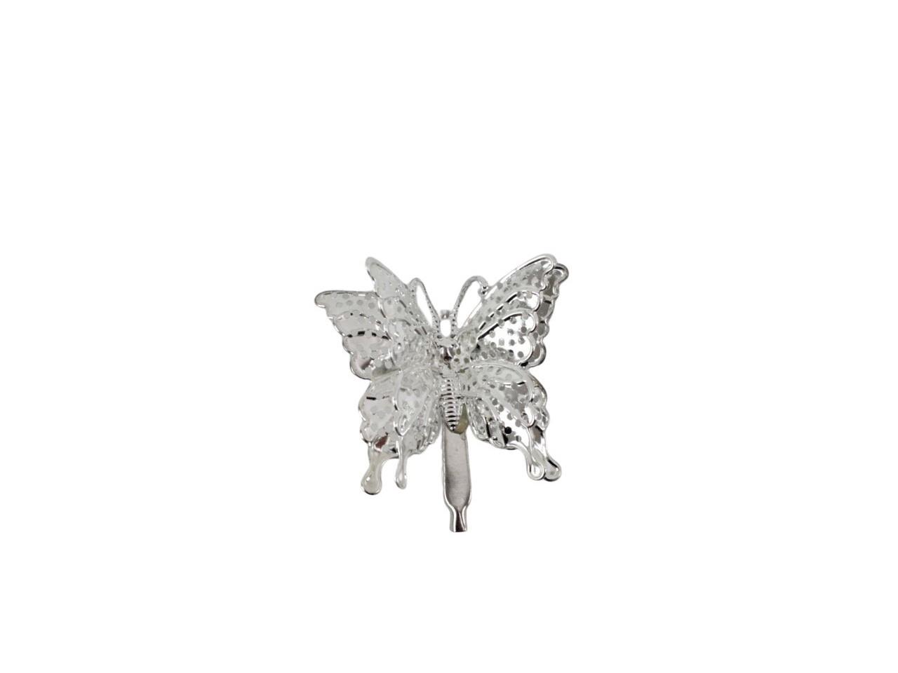 Schmetterling Queen mit Clip silber D4,7x4cm