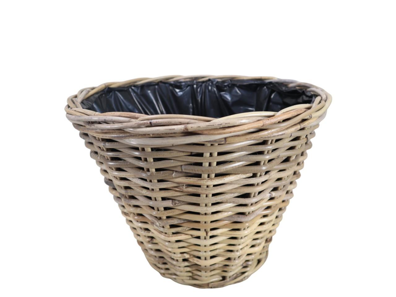 Pflanzübertopf Kubu-Rattan grau D39xH31cm