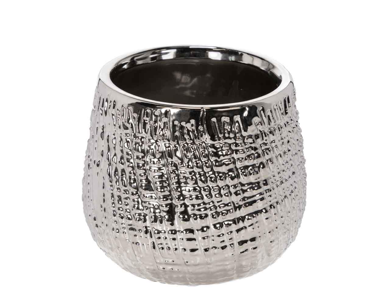 Übertopf Keramik silber 16xH14 cm