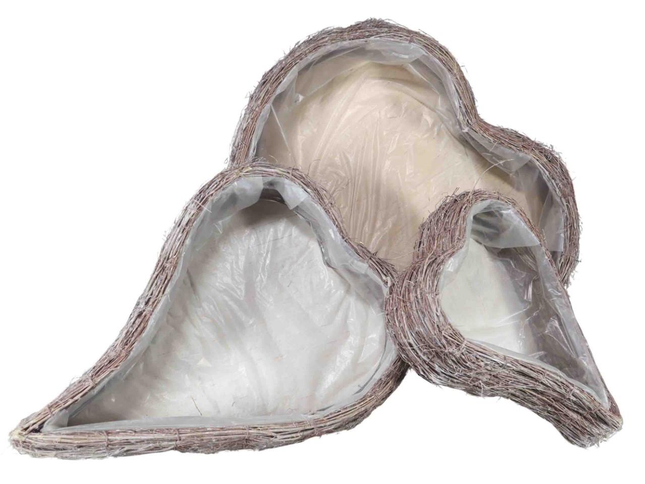 Pflanzherz Rattan white-washed Set/3 D60/40/30cm