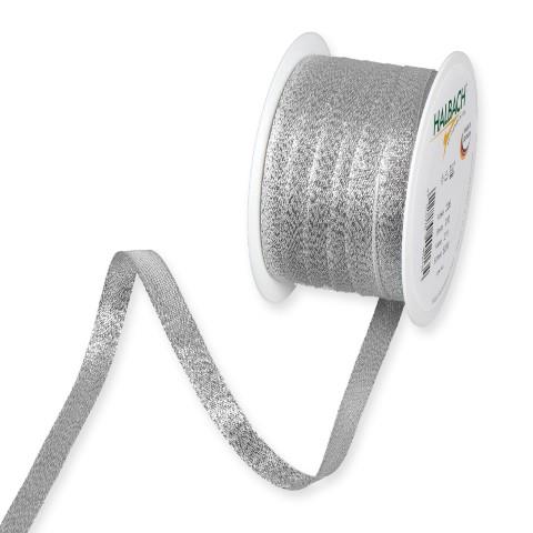 Weihnachtsband 10 mm 50 Meter silber 211