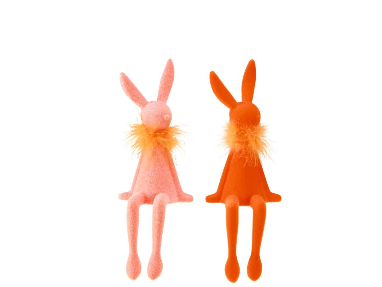 Kantenhocker Hase Federboa Kunststoff beflockt or.-apr.H29cm