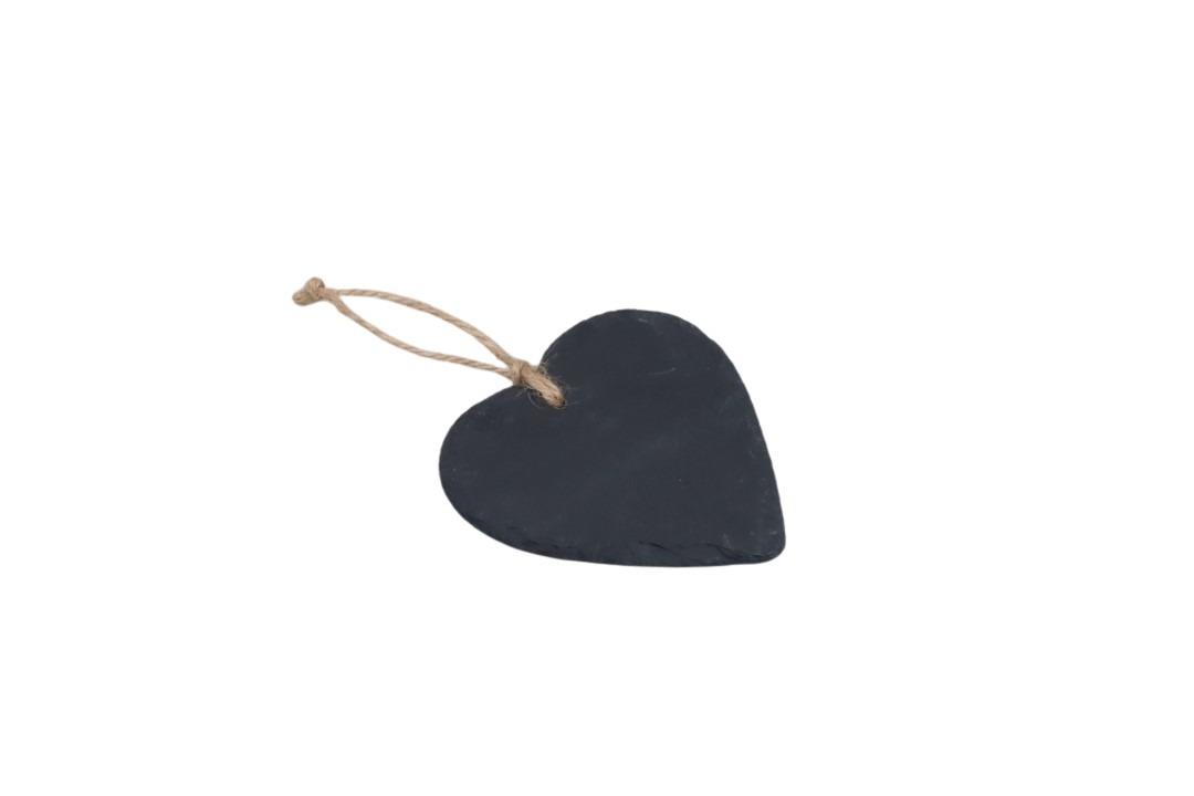 Schieferherz z. H. mit Juteband 10x10 cm