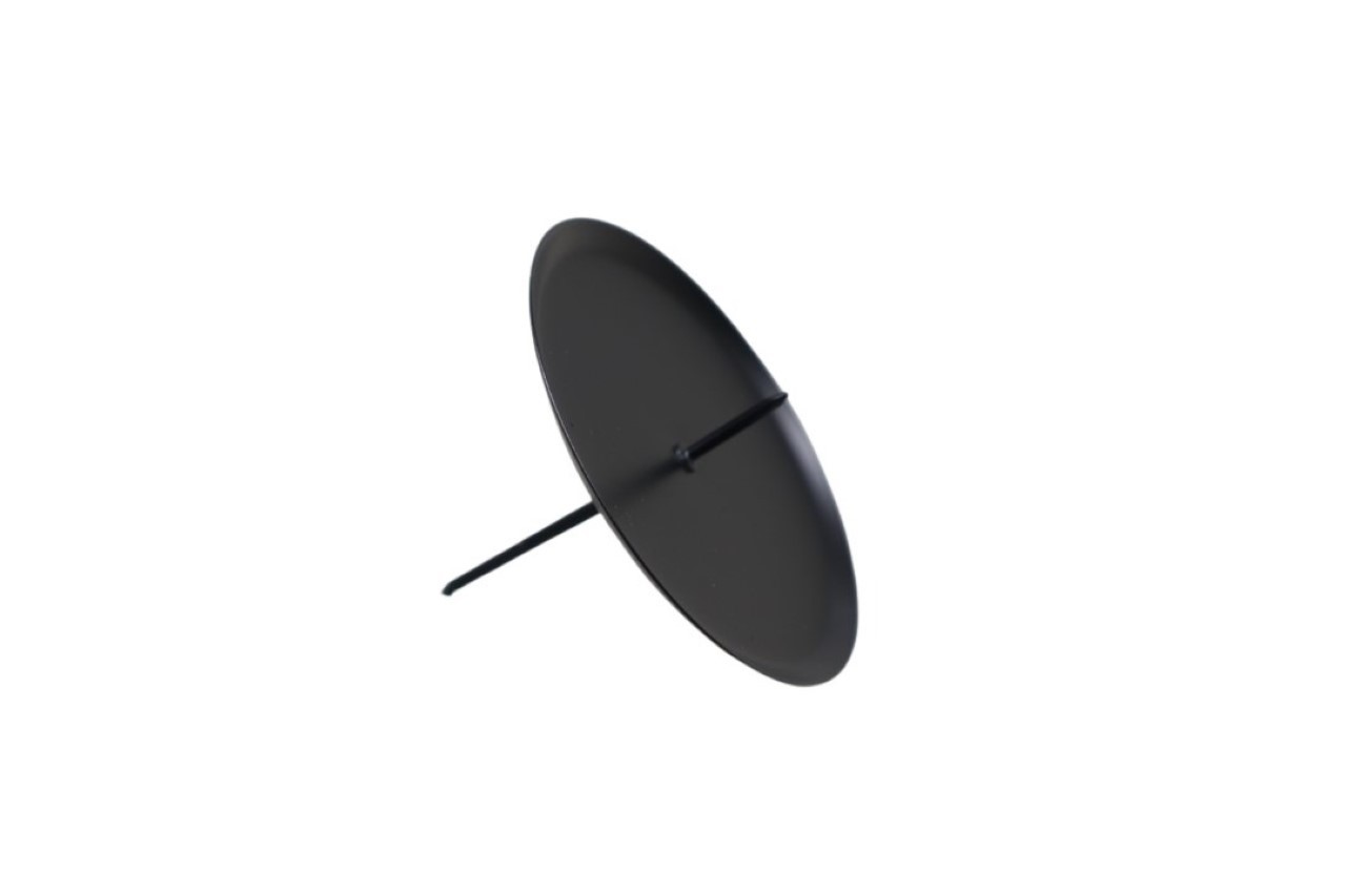 Kerzenhalter/Teller schwarz matt Metall 8cm