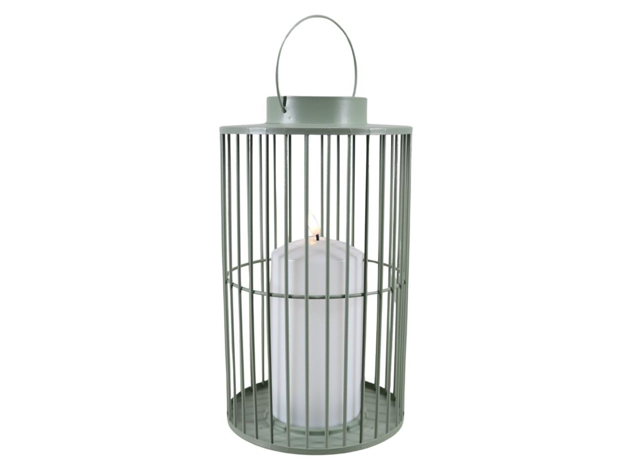 B.O.T. Laterne -Klaus- mit Kerze 15x26 cm olive