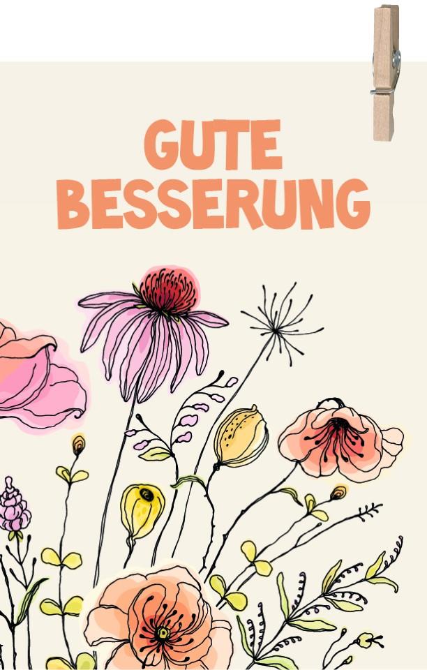 Minikarten Beetle Gute Besserung 7,5x5 cm