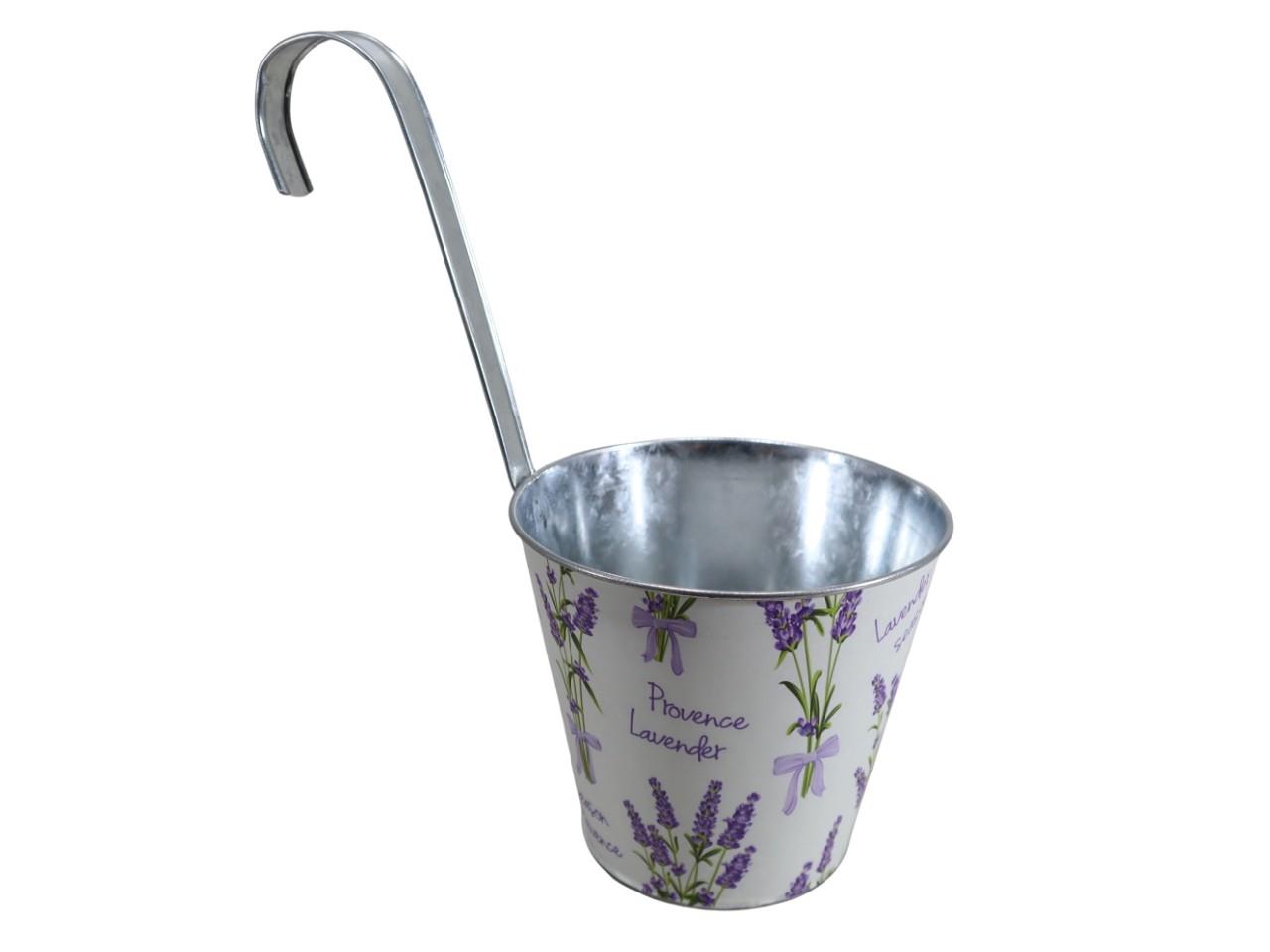 Übertopf m. Hängebügel "Lavendel" Metall D16cm
