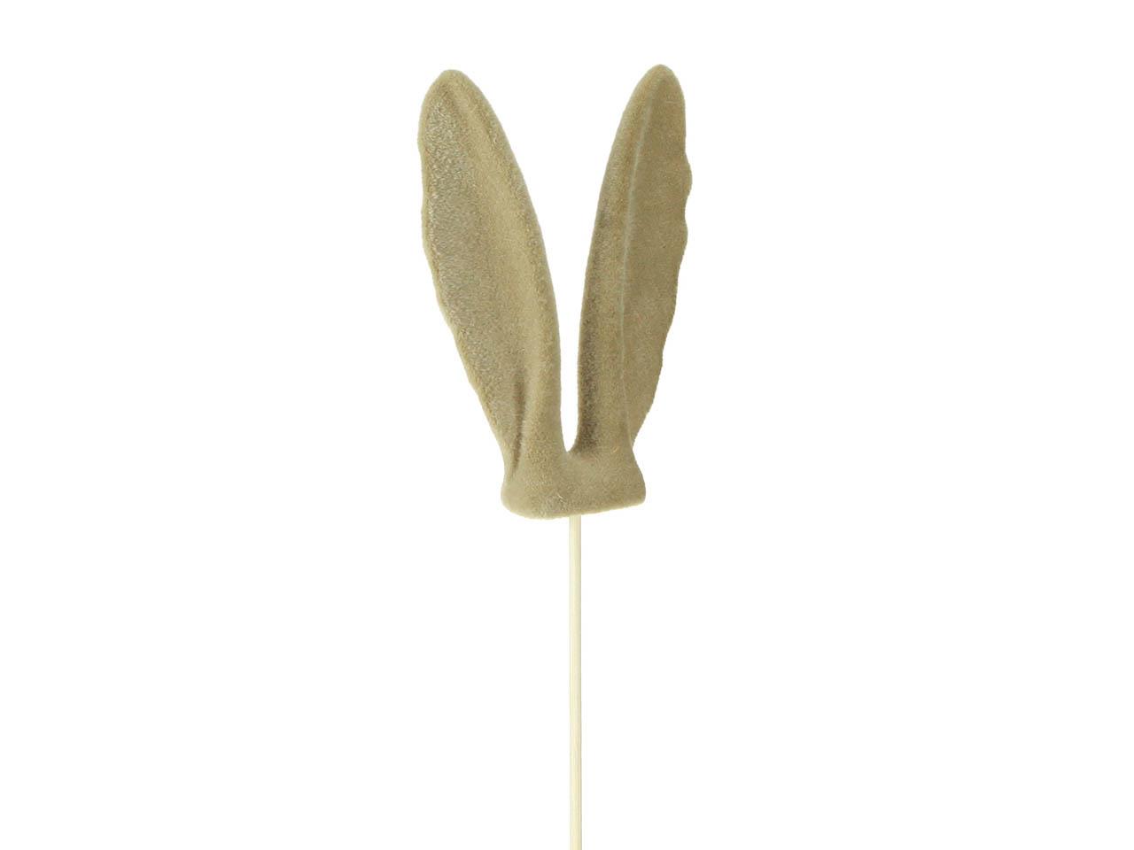 Hasenohren Stecker Kunststoff beflockt braun H14,5cm + Pin