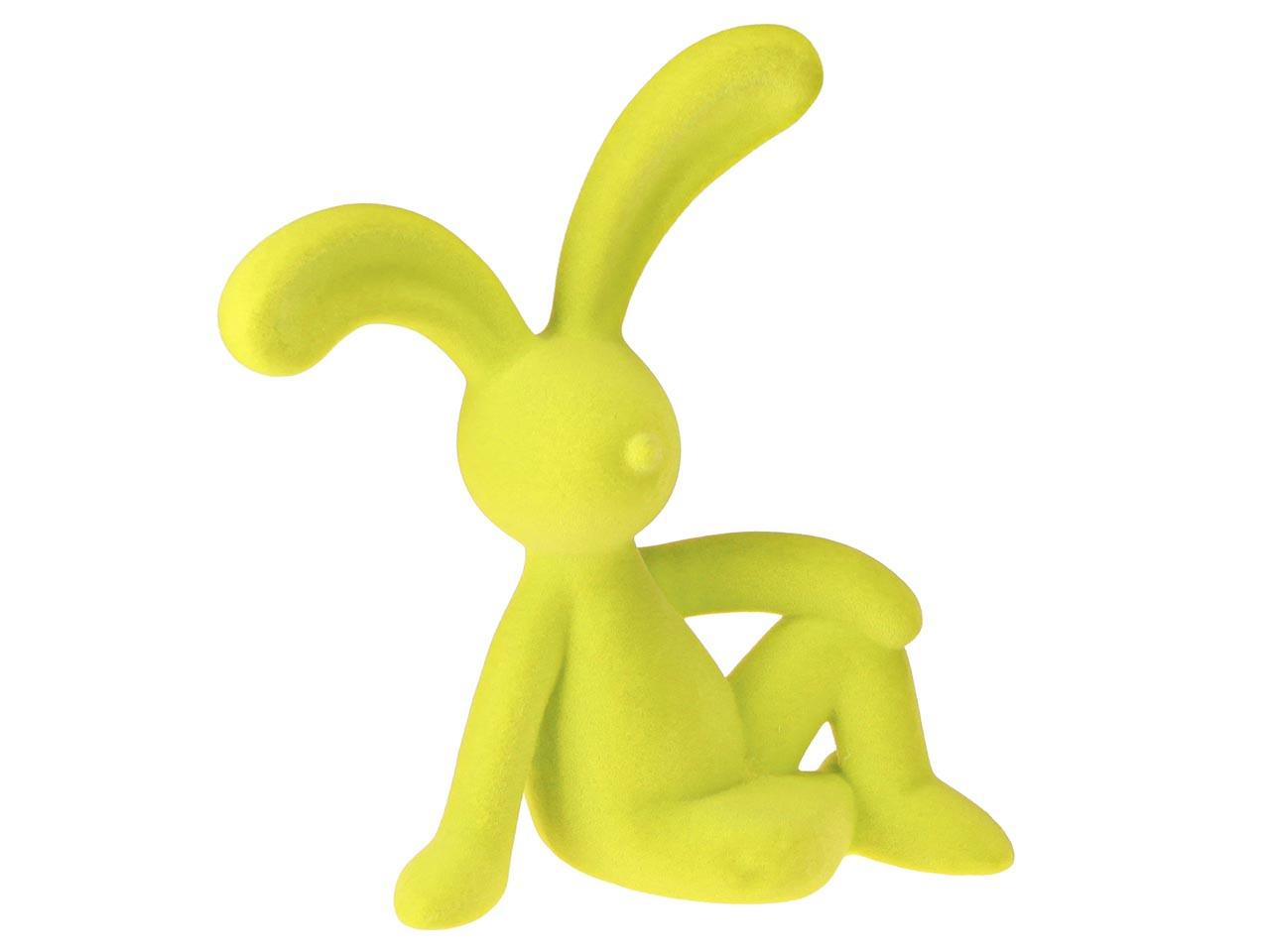 Hase halb liegend Kunststoff beflockt grün D23cm