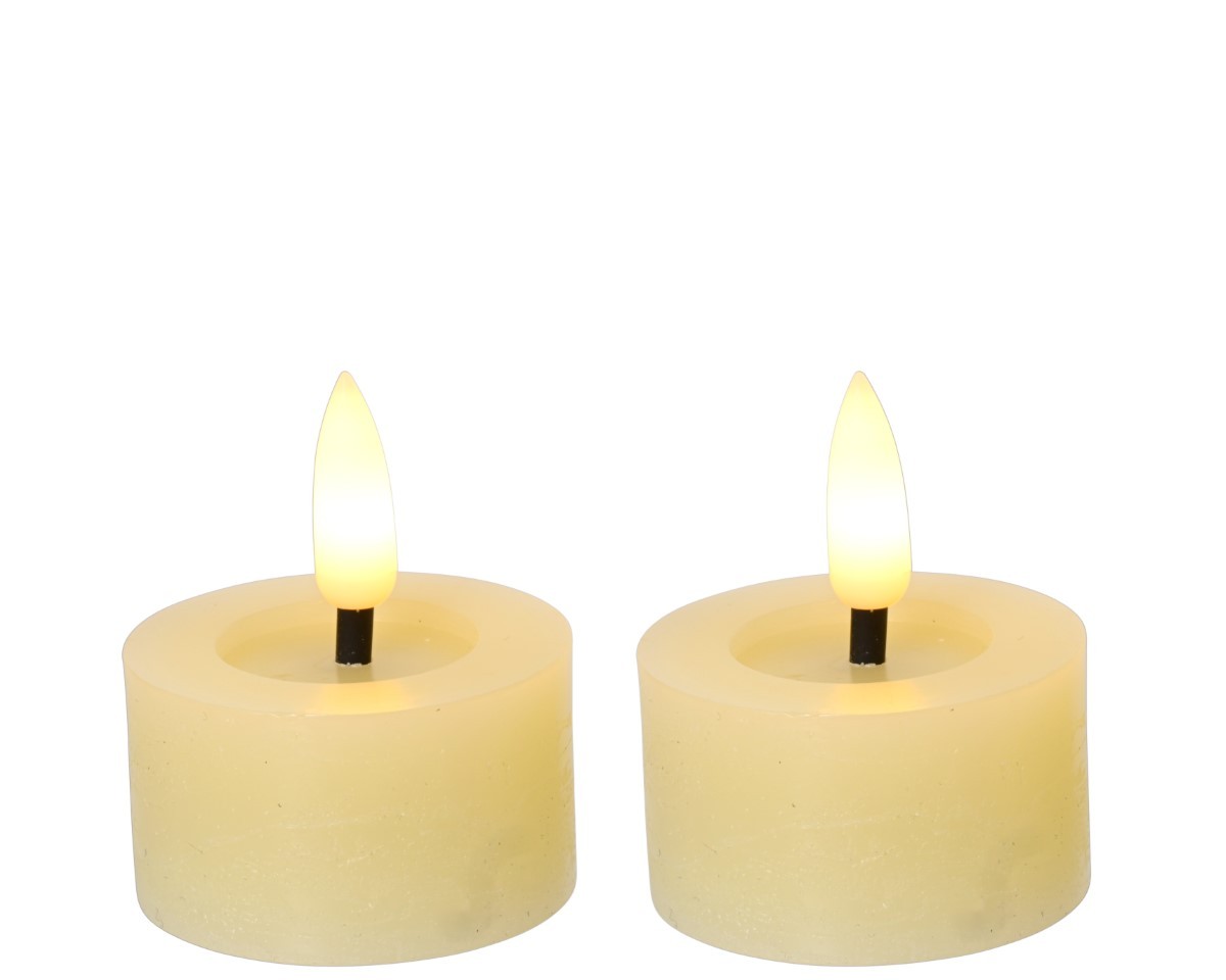 Teelicht LED Wachs indoor creme D4,4cm