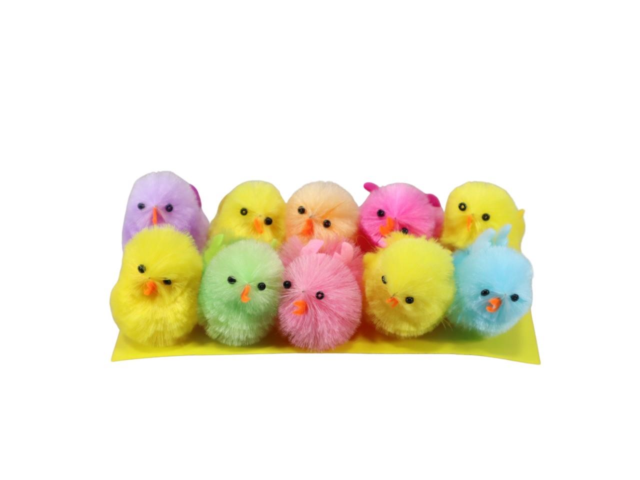 Küken m. Füßen Chenille farbmix 4,5cm