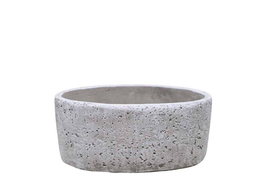 Pflanzschale Relief Beton grau D20cm H9cm