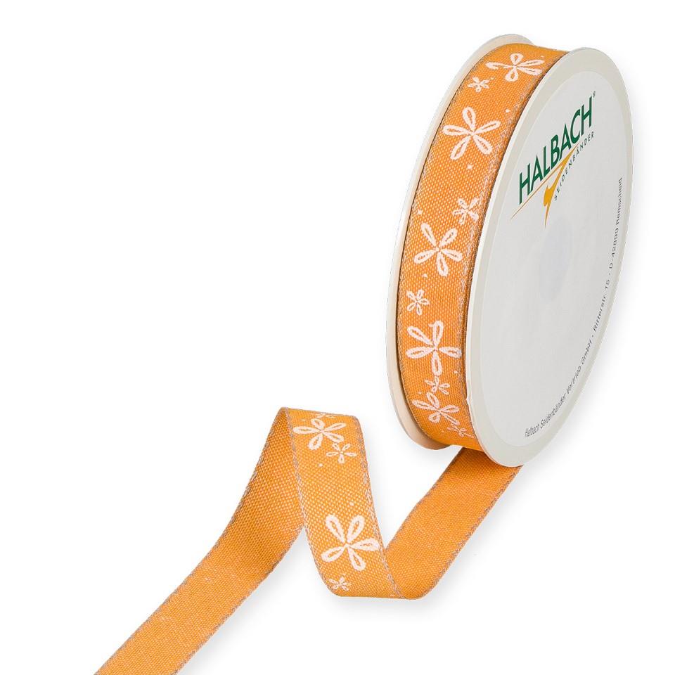 Druckband Blüten 15 mm 18 Meter orange 68