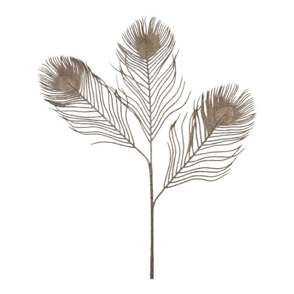Pfauenfeder 3fach, platin H66cm