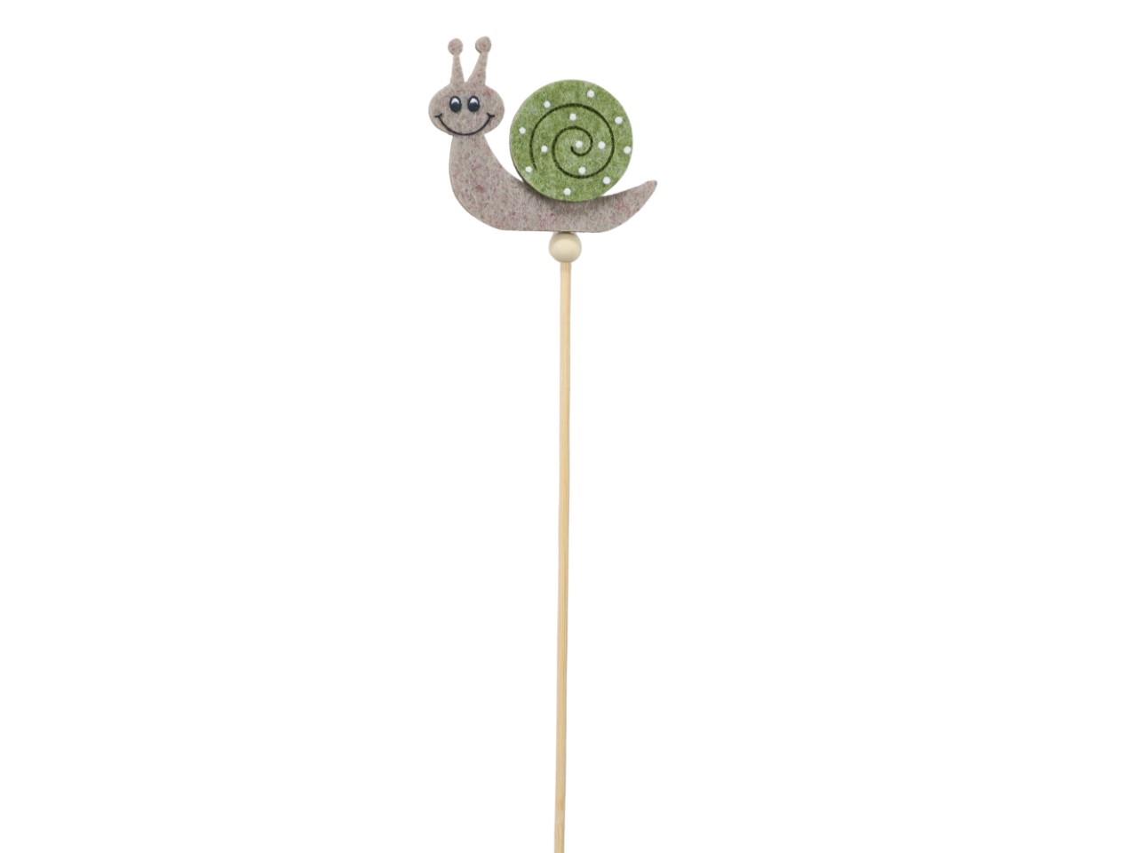 Stecker Schnecke Filz grün/taupe D7cm + Pin