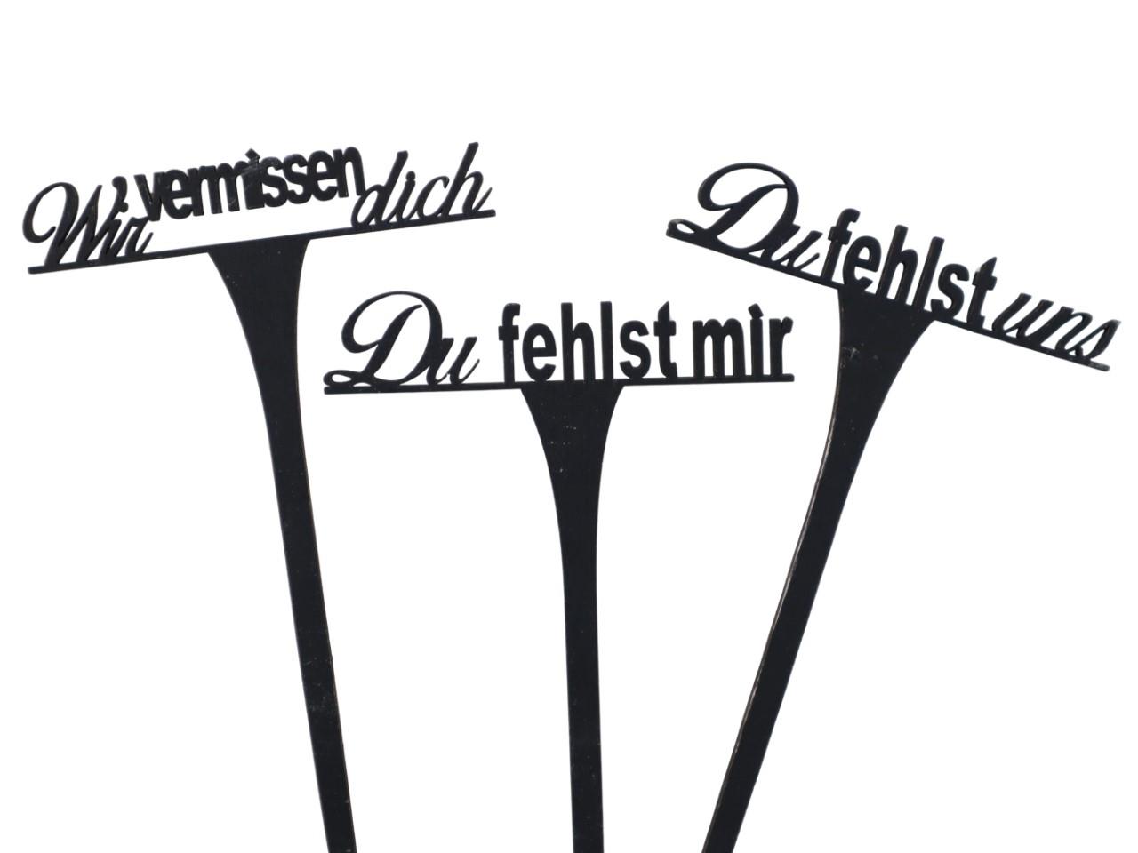 Stecker m. Schrift Holz schwarz B11xH22,5cm