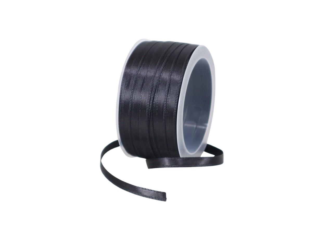Satinband 6 mm 50 Meter schwarz 900