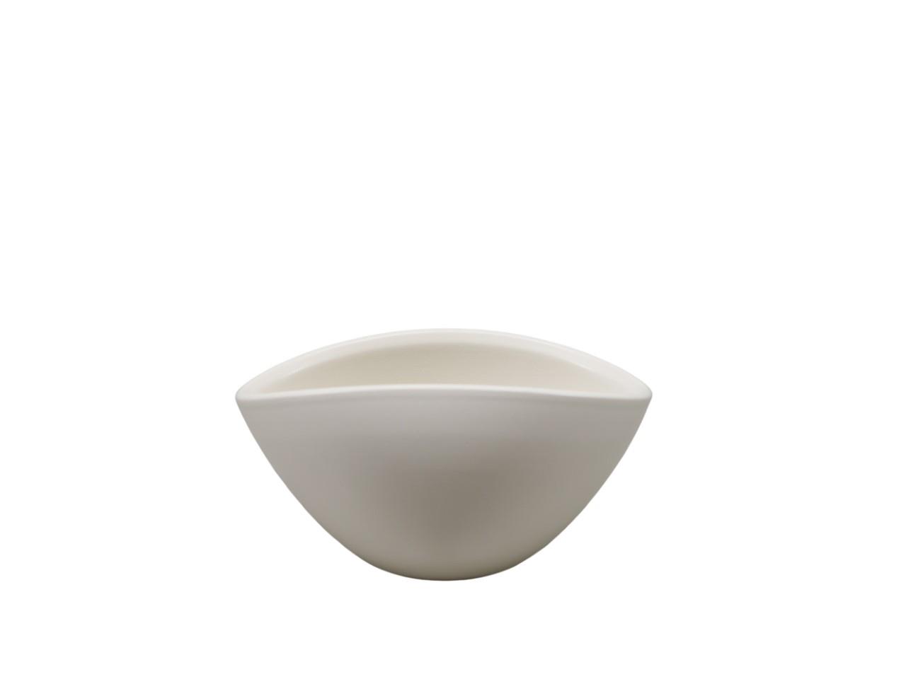 Keramiksteckschale oval creme matt L15cm