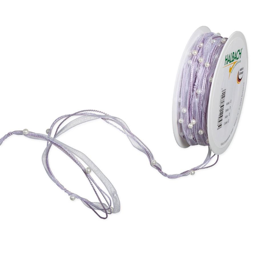 Organza Perlen Kordel 5 mm 15 Meter flieder 537