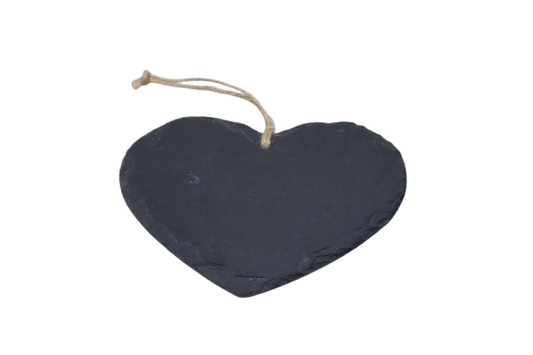 Schieferherz z. H. mit Juteband 14x12 cm