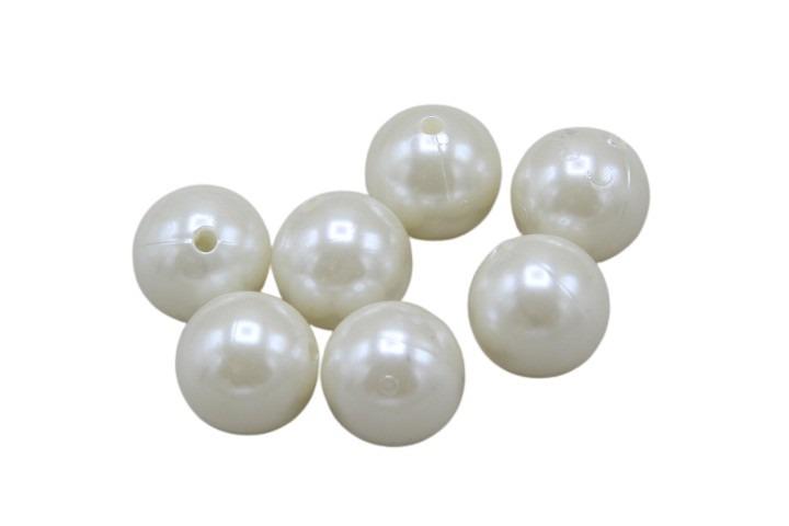 Perlen Kunststoff creme 20mm 300 Gramm