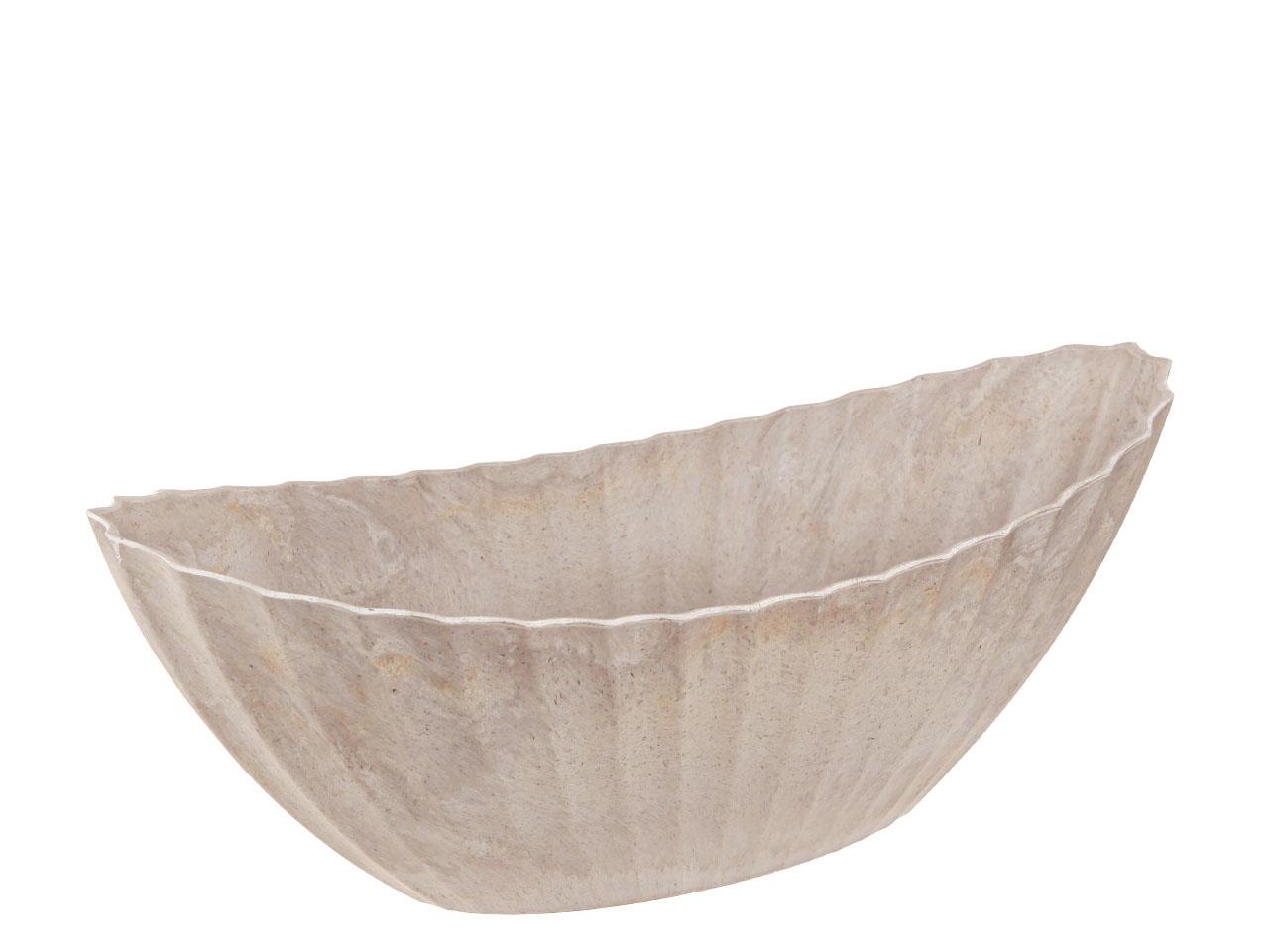 Schiffchen Rille KARA beige Plastik L36cm