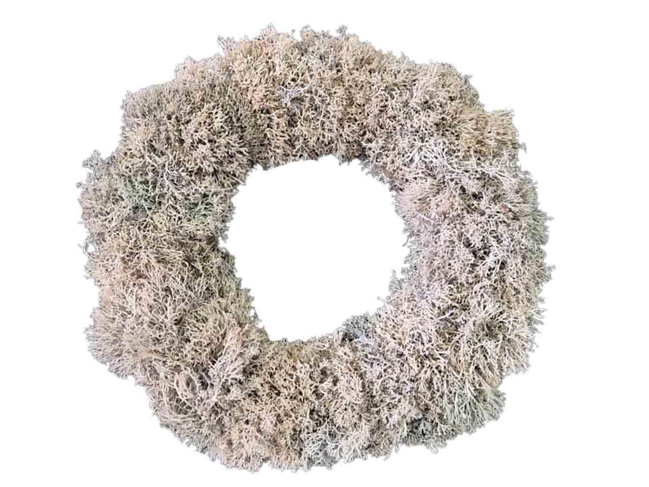 Kranz Igelmoos präpariert 45cm stone wasehed weiß