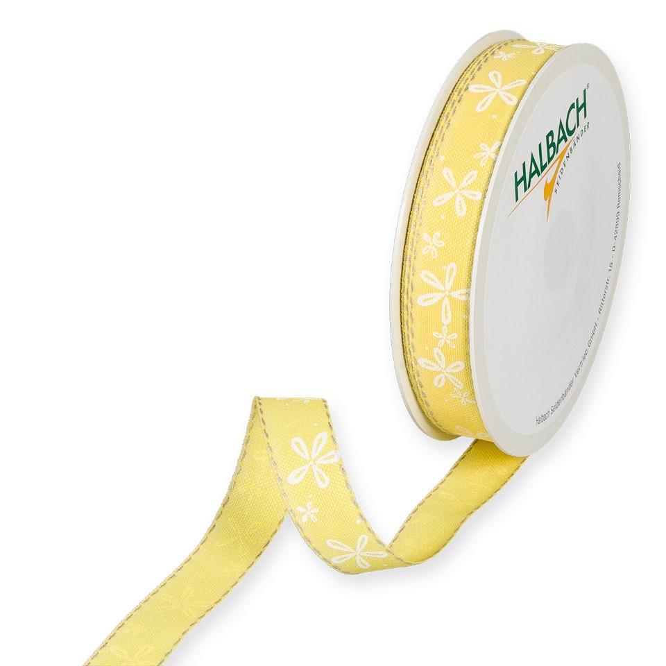 Druckband Blüten 15 mm 18 Meter lemon 912