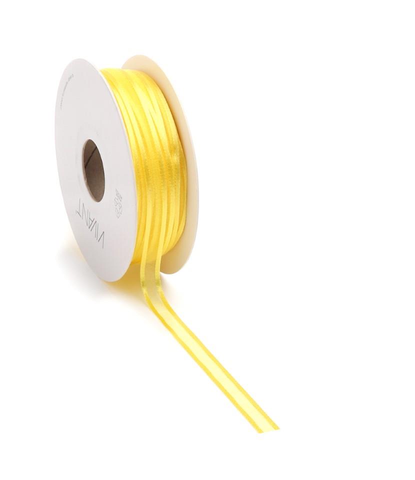 Band Prego Organza/Satinrand 10 mm 50 Meter gelb Farbe 55