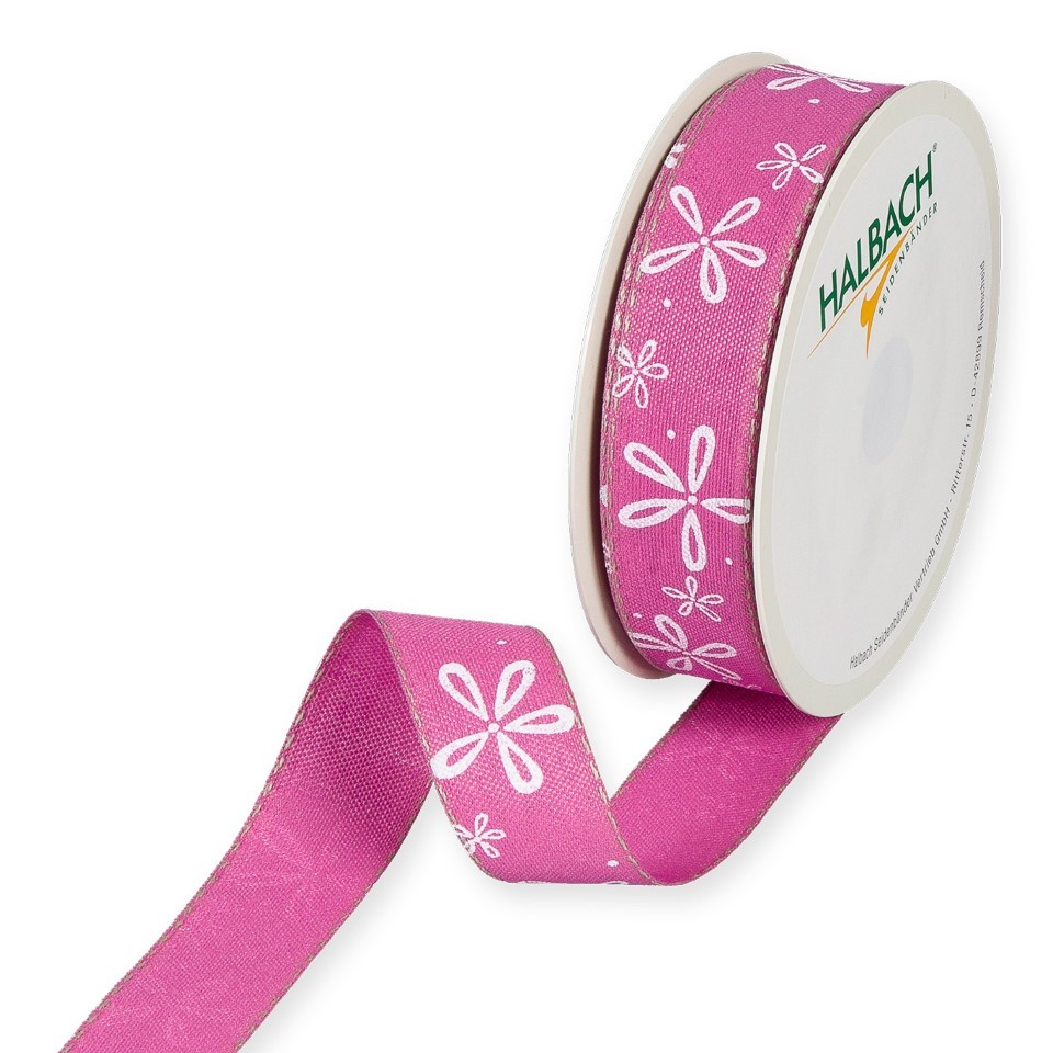 Druckband Blüten 25 mm 18 Meter pink 60
