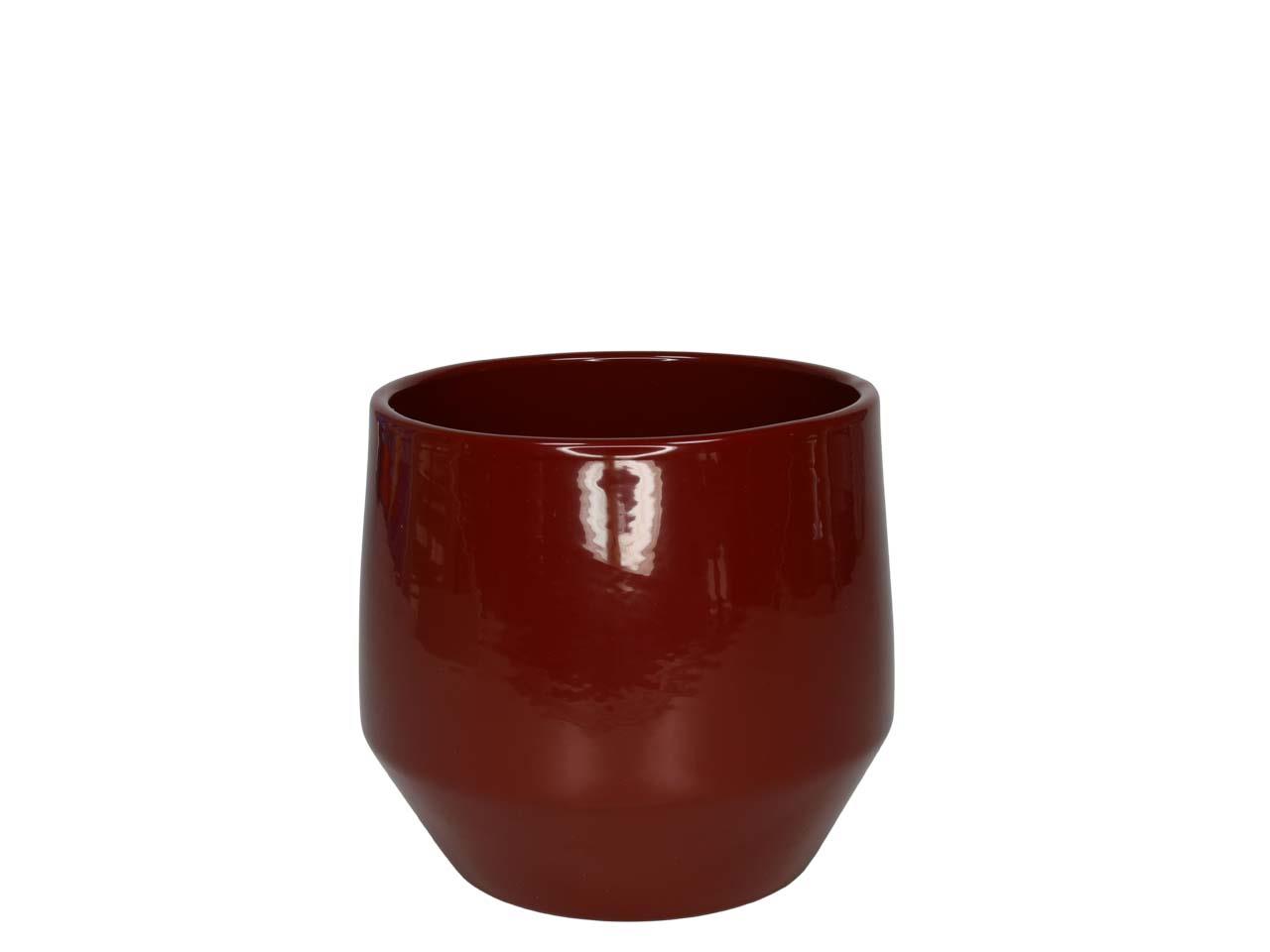 Übertopf Keramik weinrot glanz D14cm
