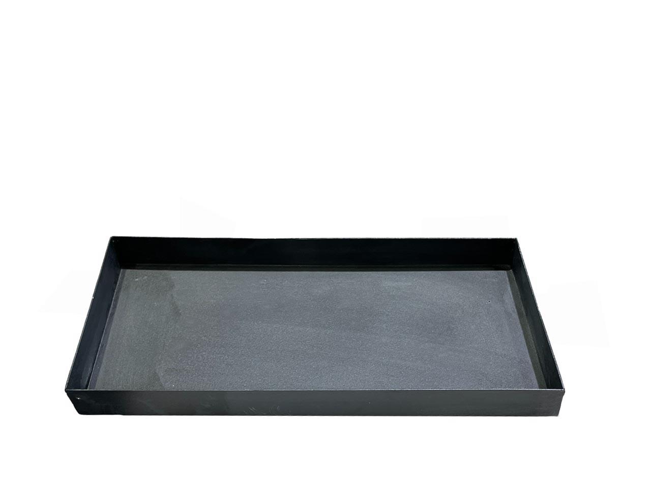 Tablett rechteck m. Rand H2,5cm Metall anthrazit 30x15cm